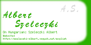 albert szeleczki business card